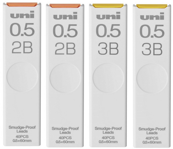 유니 샤프심 0.5mm UNI UL-S-0.5, 1세트, 0.5 (2B+2B+3B+3B)