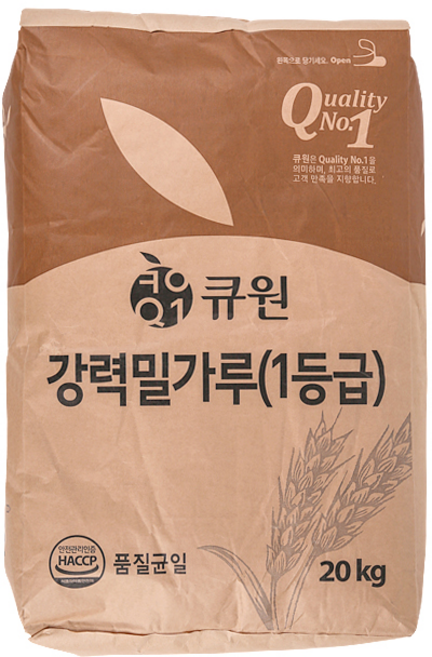 큐원 삼양사 강력분 1등급 밀가루 20kg, 20개