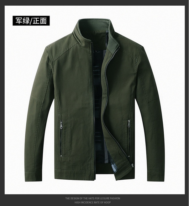 LARGE STORE 秋冬新款時尚立領軍裝外套 拉鍊口袋 男生外套 防風外套 騎士外套 軍外套(SBL1359)