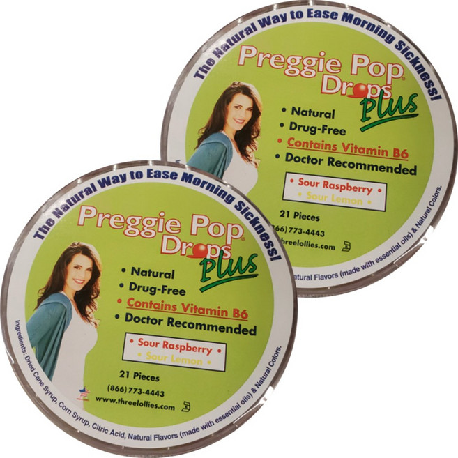 쓰리롤리즈 프레지 팝 드롭 플러스 사워 라즈베리 & 레몬 입덧 캔디, 42개입