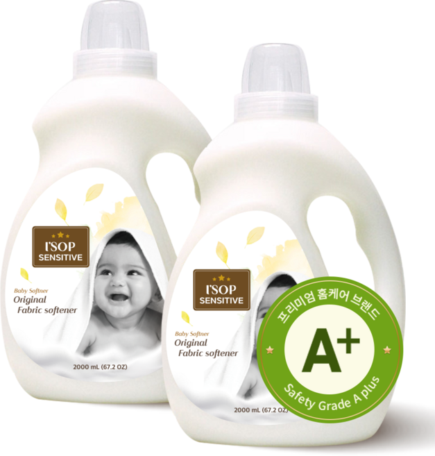 아이솝 센서티브 오리지널 신생아 아기 섬유유연제 바닐라코튼, 2개, 2L