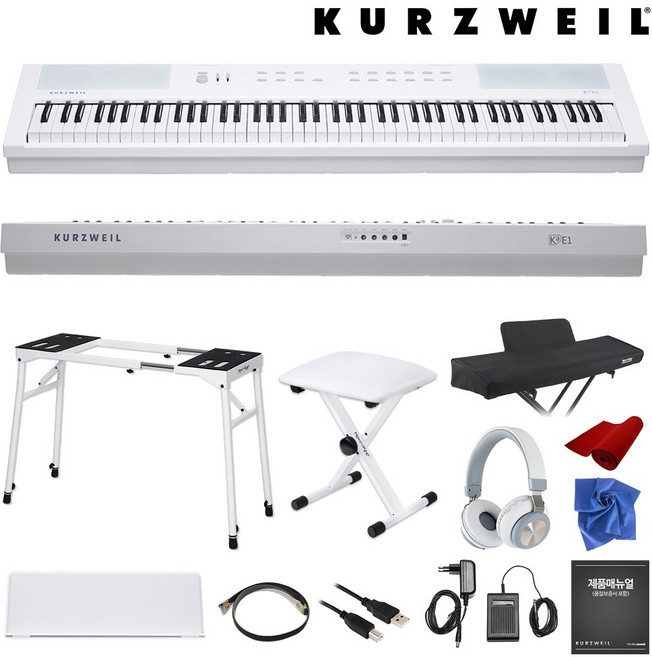 영창 커즈와일 KAE1 88건반 전자 디지털피아노 거미다리스탠드+의자 풀패키지, 1개, 화이트