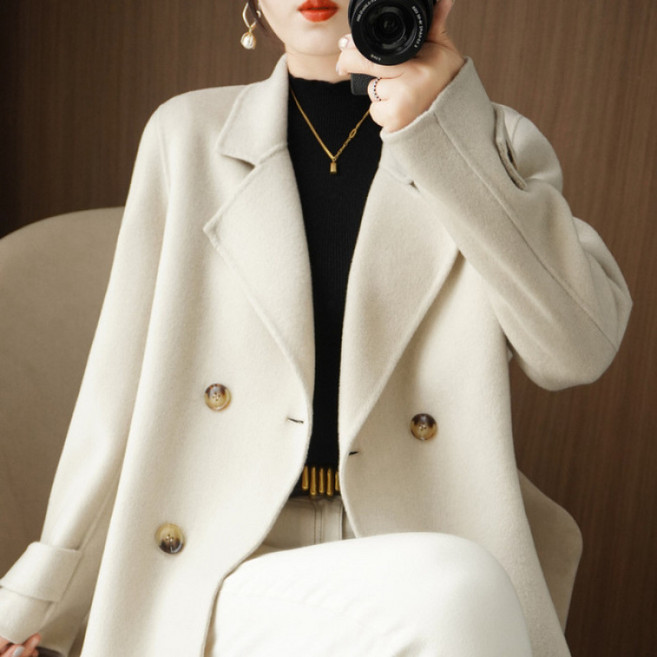 COSYEVNO 여성코트 더블 박시핏 슬림핏 겨울 쇼트 모직 코트 BCXdydk-2