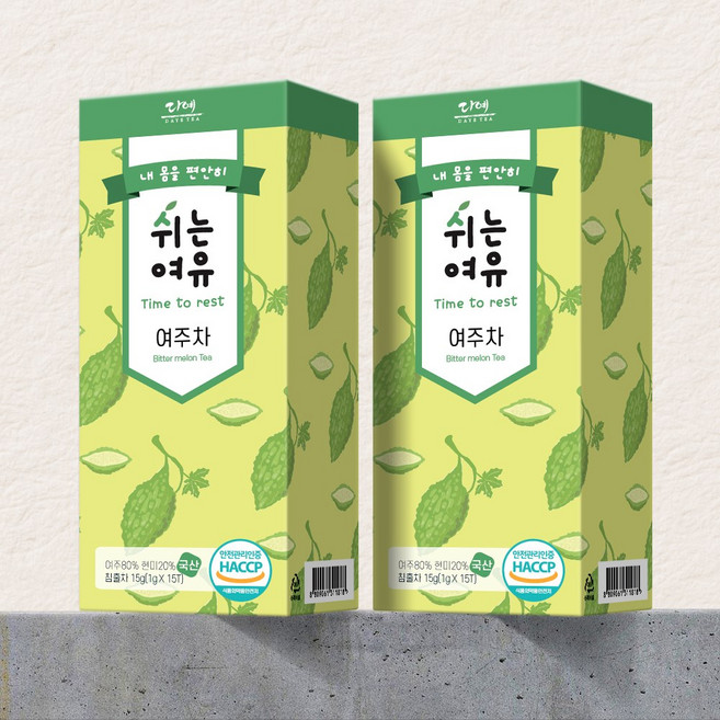 [본사직영] 쉬는여유 여주차 생분해 삼각티백 15티백, 1g, 20개, 15개입