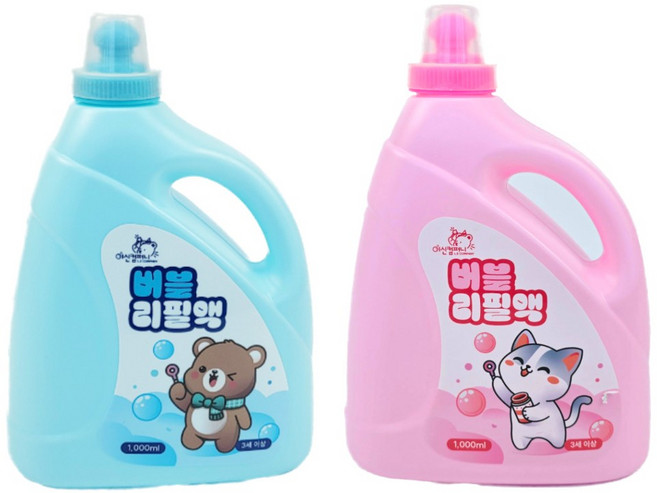 어린이 버블 리필액 1000ml 2개, 1세트, 혼합
