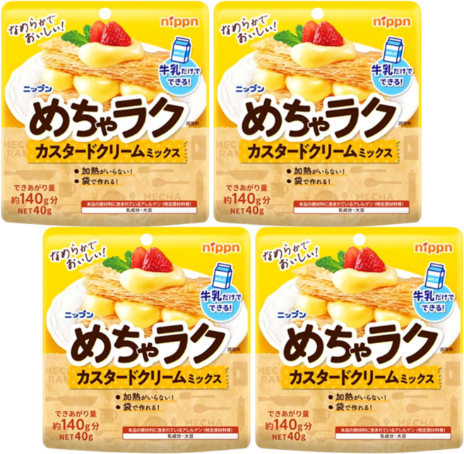 NIPPN 초간편 카스타드 크림 믹스, 4개, 40g
