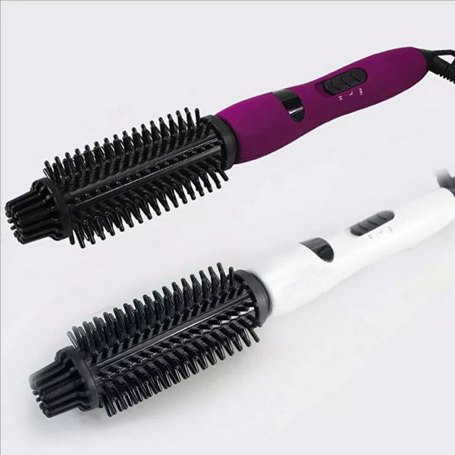 차홍볼륨고데기 빗고데기 빗 볼륨 매직기 보라색 칼링 뿌리, A. 보라색 원형 플러그, 1, A. 보라색 원형