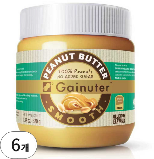 제이넛터 무가당 땅콩버터 스무스 320g 6개