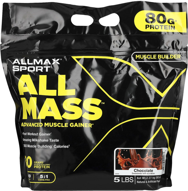 올맥스 Sport 모든 질량 고급 머슬 게이너 초콜릿 2.27kg(80oz), 1개, 2.27kg, 2.27kg