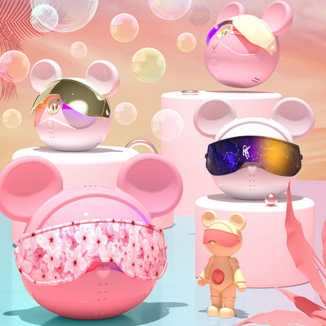 비눗방울총 무드등 러블리버블마우스 자동 버블건 버블메이커, 비눗방울 버블건 러블리마우스 화이트골드, 비눗방울 버블건 러블리마우스 화이트골드, 1개