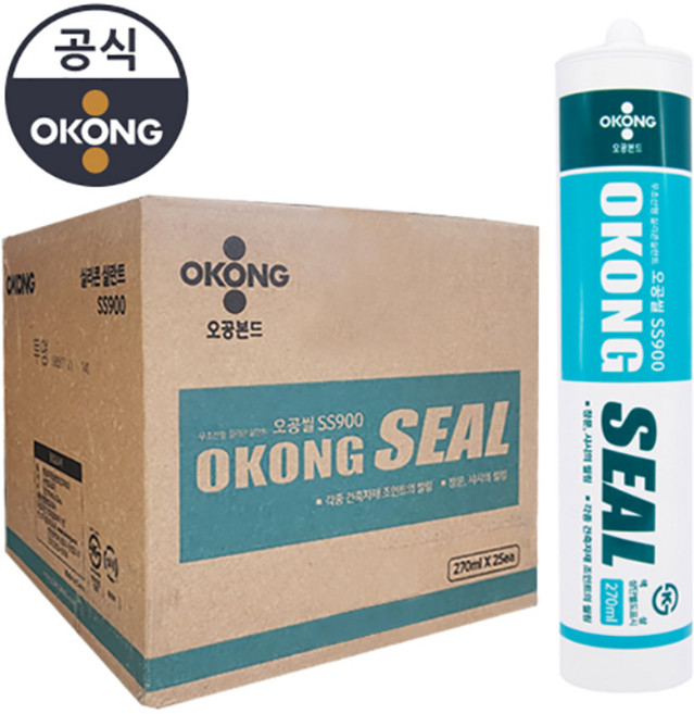 오공 실리콘 SS900 무초산형 창문 창틀 실리콘 실란트 백색