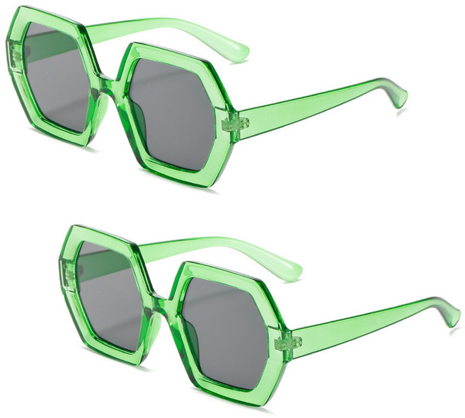 리빙듀오 인싸선글라스 안경 인생네컷 할로윈 2개 한세트, 029.펜타곤선글라스 그린(141)