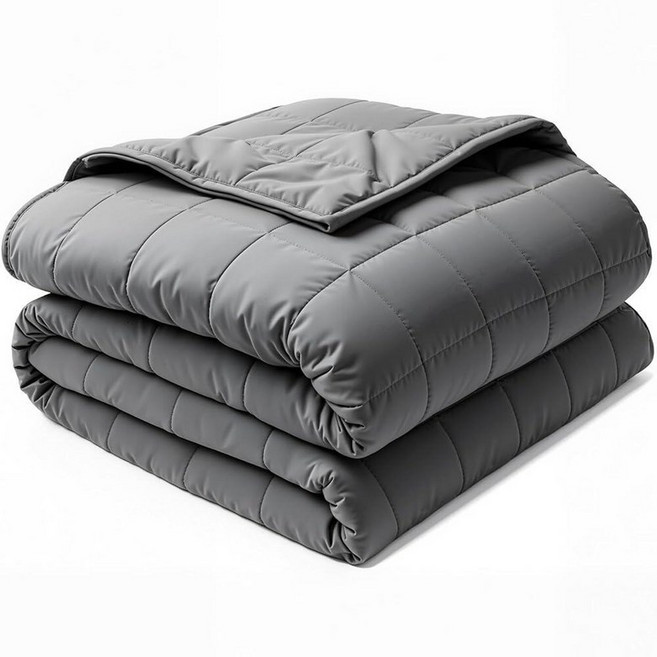 XVCAS 가중 담요 4.5kg(10파운드) (121.9 x 182.9cm(48 x 72인치) 트윈 사이즈) 성인용 쿨링 면 표준 그리드 스티칭으로 부드럽고