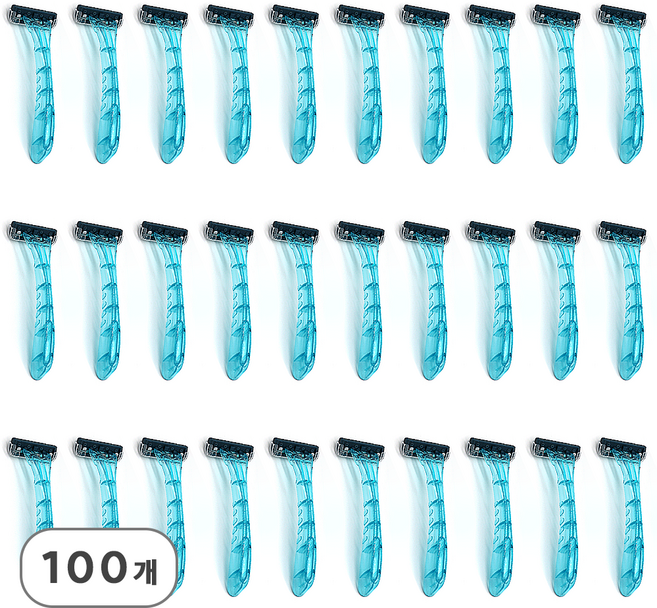 네이처플로우 3중날 일회용 면도기 개별 포장 100개입, 100개