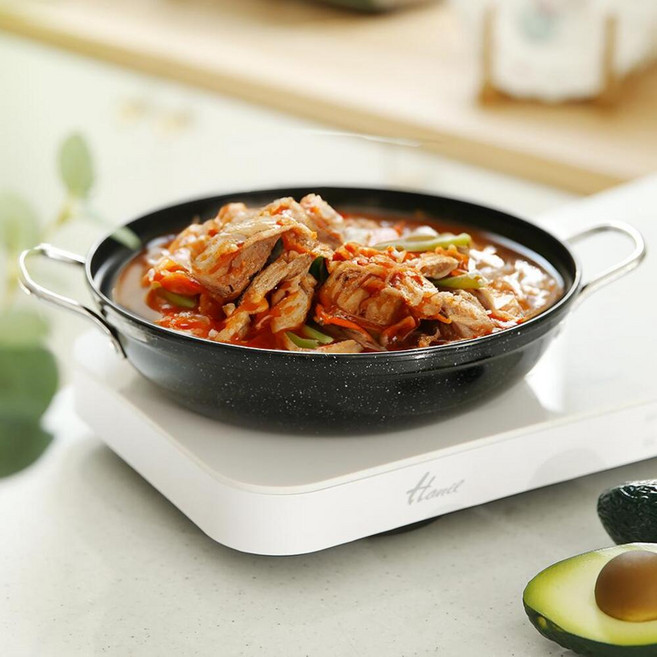 블랙 맥반석 전골냄비 인덕션 샤브 업소냄비, 30cm, 1개