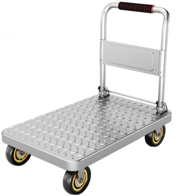 우리네가구 무소음바퀴 접이식 운반카트 대차 강철구르마, 1개