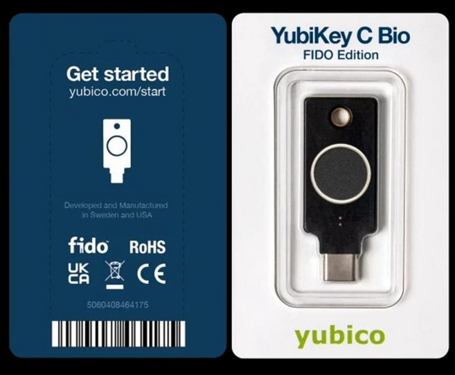 Yubico 유비코 NFC USB 보안키 USB-C 지, M. yubikey C Bio