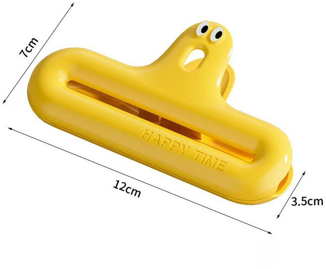 스낵 가방 클립 커피 방습 보관 주방 씰링 고정 식품 신선한 유지 실러, 01 Yellow, 1개, 1개입