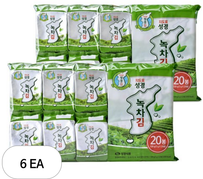 지도표성경 보성녹차식탁김, 6개, 100g