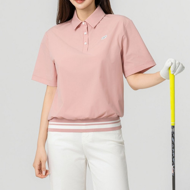 베러투데이 여성 골프웨어 파크골프 아이스 타공 블루종 반팔 카라 티셔츠