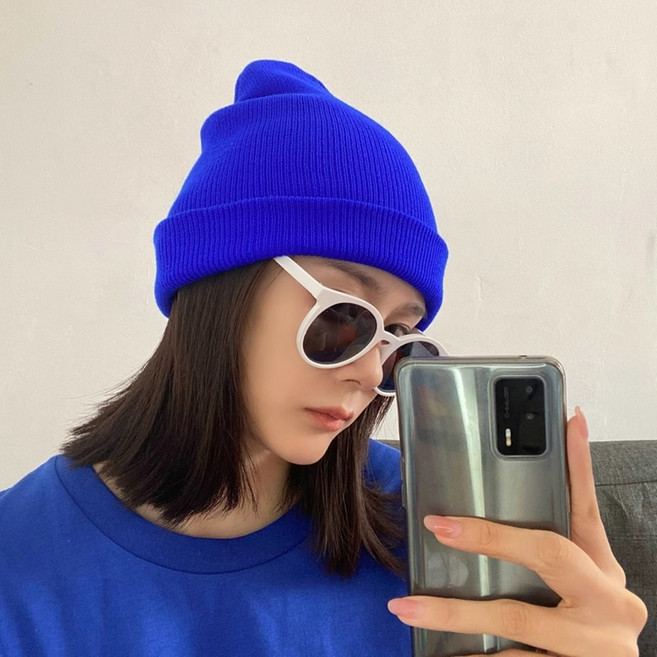 미즈코스 형광 비비드 비니 스타일 두건 캐쥬얼 패션 반다나 모자