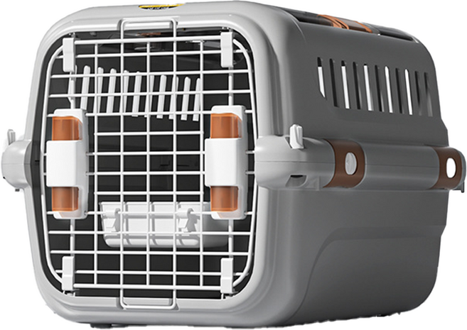 시그니프 반려동물 고양이 강아지 이동장 위로열림 케이지 이동가방 켄넬 대형 56*36*33.5cm, 1개, 라이트아이언그레이