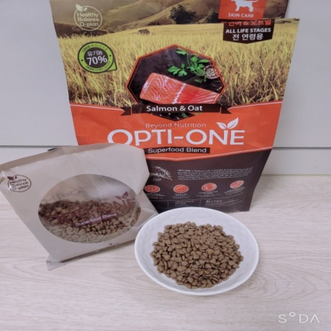 유기농 강아지 연어 오트밀 사조 옵티원4.8kg, 강아지 연어 오트밀 4.8kg 베지츄증정, 4.8kg, 1개