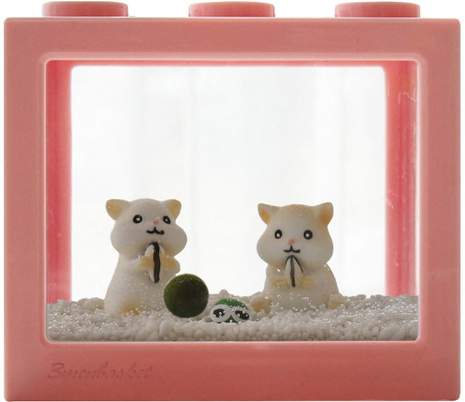 세남자바스켓 귀여운 햄스터와 국산 마리모 키우기 DIY세트, 인디핑크 블럭, 1개