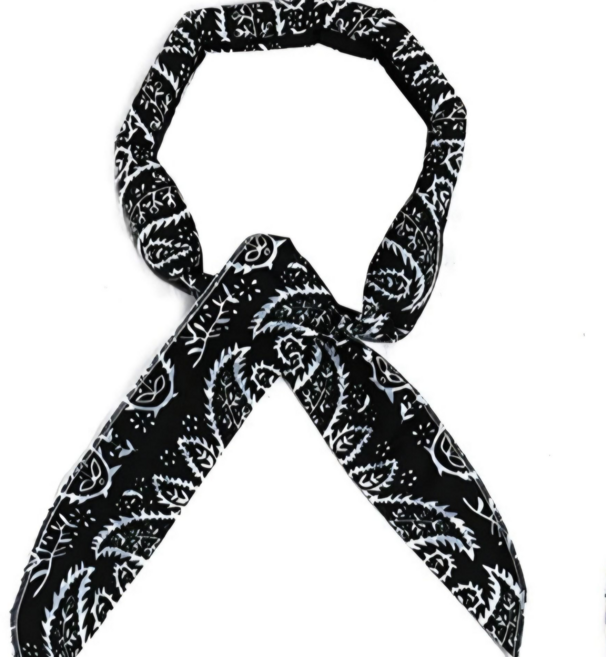 쿨링 스카프 아이스 넥밴드 냉감 목쿨러 여름 목걸이 얼음 스카프 골프 등산 야외활동 필수템, 블랙, 1개