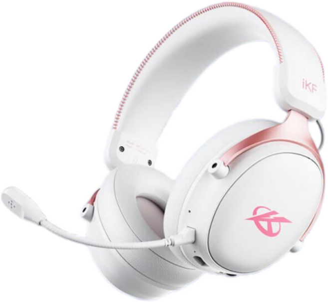 iKF V11 Pro 블루투스 무선 게이밍 헤드셋 7.1서라운드 4모드 연결, 화이트핑크