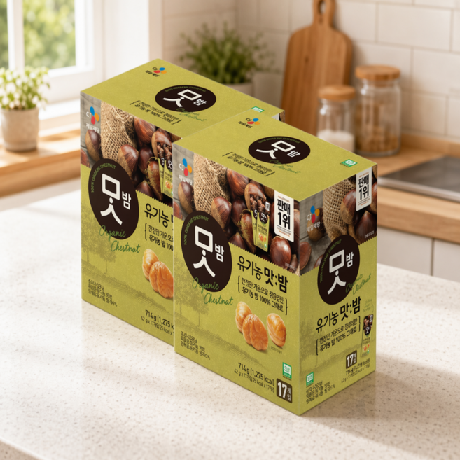 CJ 유기농 맛밤 42g X 34봉 (1428g) / 사무실 고급 간식 대용량 코스트코, 1.428kg, 1개