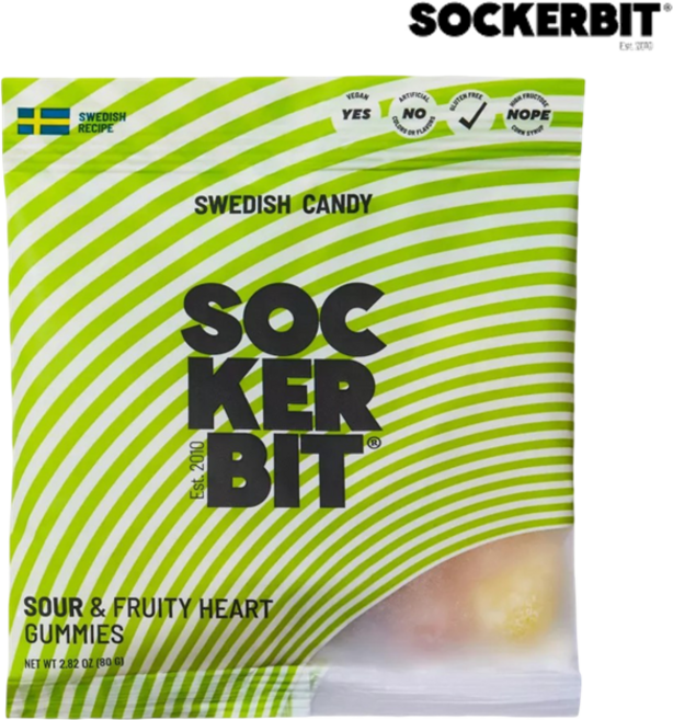 [SOCKERBIT] 스웨디시 젤리 스웨덴 캔디 Sockerbit 사워 앤 프루티 80g Sockerbit Swedish Candy Mix, 1개