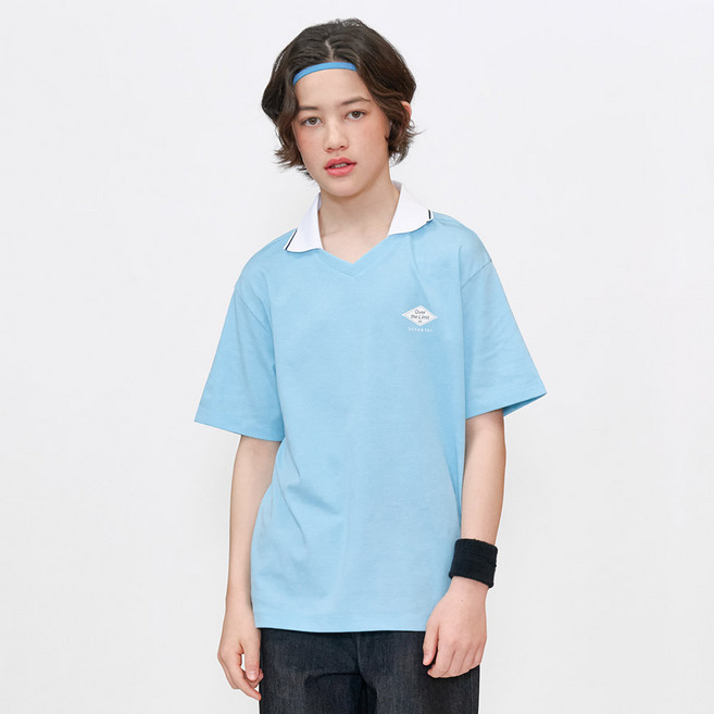 [오션스카이] 남아 브이넥 카라 반팔 티셔츠-EBJB5826D0D