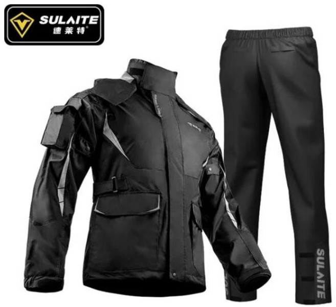 정시출고 SULAITE 남녀공용 방수 오토바이 라이더 비옷 세트 재킷 바지 반사광