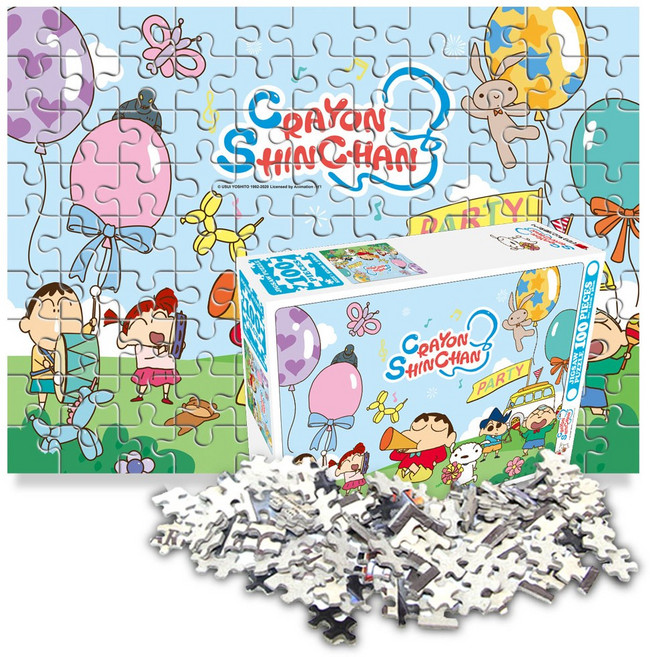 짱구는못말려 캐릭터 100조각 직소 퍼즐 어린이 유아 장난감, 1개, 소풍, 100피스