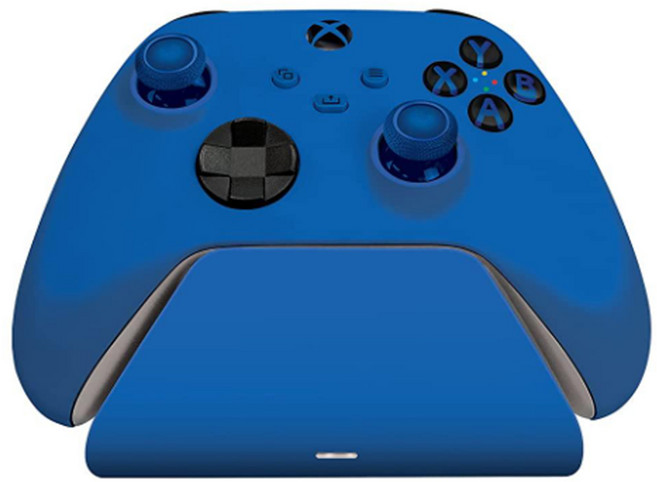 Razer 유니버셜 고속 충전 스탠드 Xbox 시리즈 컨트롤러 호환 충전 거치대, Shock Blue-블루, 1개