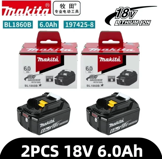 오리지널 마키타 18v 배터리 충전식 전동 공구 마키타 18v 배터리 교체 가능한 5Ah/6Ah 배터리 리튬이온, 05 Makita 6AH X2-h