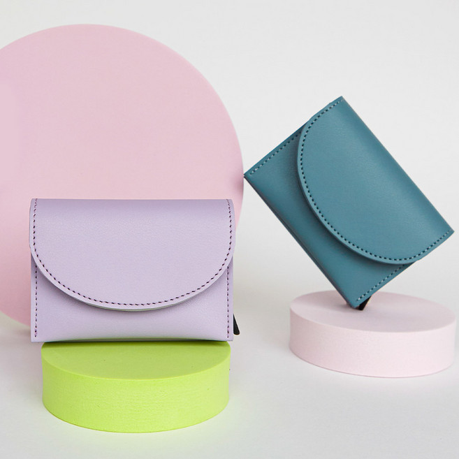 [무료각인] 이니셜 각인 가죽 하프문 오토팝업 카드지갑