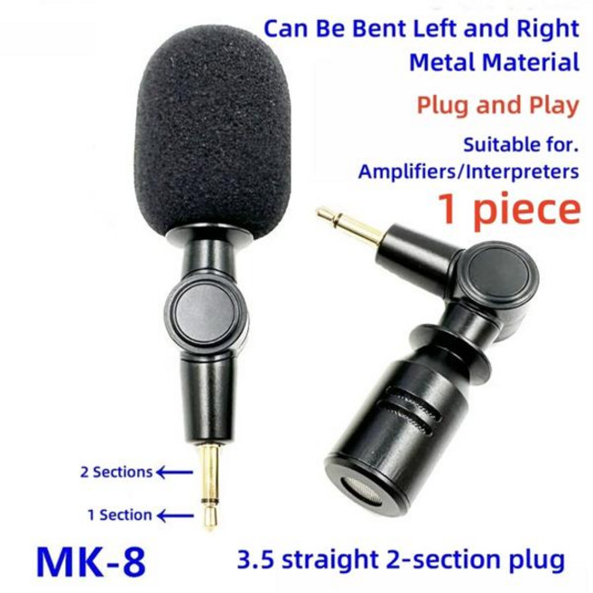 색소폰 무선 핀 마이크 미니 3.5mm 잭 사운드 카드 핸드폰 카메라 태블릿 소음 감소 소형 경량 휴대용 고감도, 05 MK-8-2 Sections, MK-8-2 Sections, 없음, 7) MK-8-2 Sections