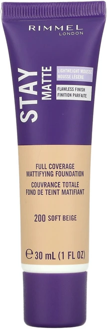 Rimmel London 스테이 매트 리퀴드 무스 파운데이션 200 소프트 베이지 1fl oz(30ml) 2팩, 1개 - 쿠팡