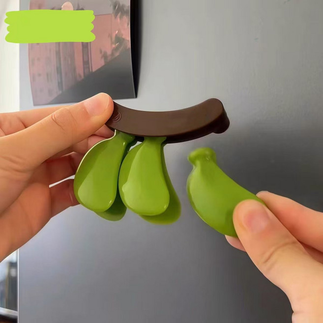 바나나 룩 집게 다용도 자석 클립 과자 봉지집게 밀봉클립 보관집게 냉장고자석(과자/간식 밀봉 보관에 필수인 집게), 녹색