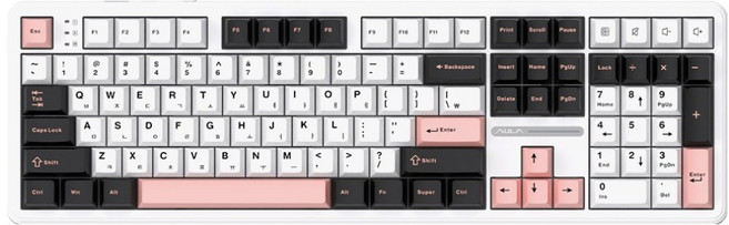 AULA 독거미 펀키스 LEOBOG 세이야축 유무선 한글 기계식 키보드, 블랙, F108, 저소음 바다축