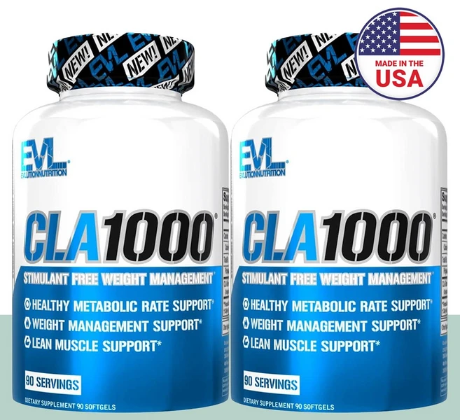 EVLUTIONNUTRITION CLA 1000mg 웨이트 매니지먼트 글루텐 프리 소프트젤, 90정, 2개 - 쿠팡
