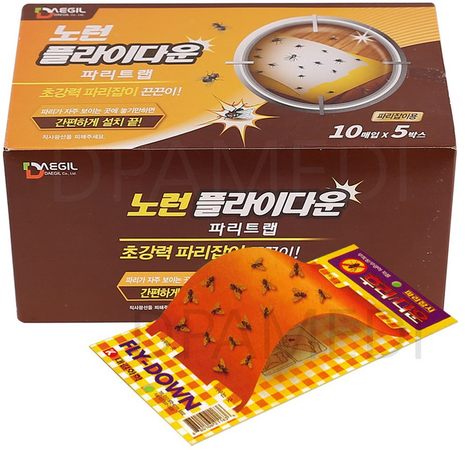 노런 플라이다운 파리끈끈이 10매입, 5개, 220g