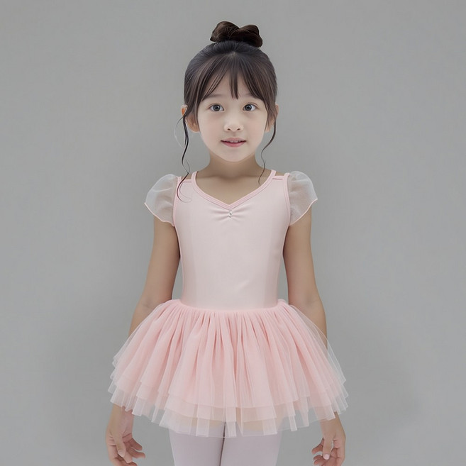 [에스투에이] 국산 유아 줄리아 튜튜 발레복 키즈 여아 어린이 일체형 유아발레복