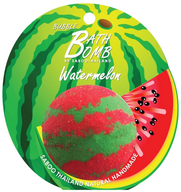 Saboo 台灣公司貨 泡泡沐浴球 WATERMELON 西瓜, 150g, 1顆