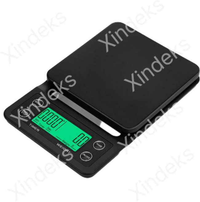 SHILISHAONV 가정용 디지털 주방 전자 타이머 커피 저울 5kg / 0.1g, 배터리형, 블랙