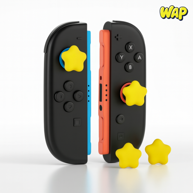 WAP 닌텐도 스위치2 악세사리 조이콘 스틱커버 스틱캡 보호 세트, 1세트, 별, 스위치2 조이콘