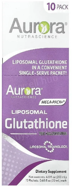 Aurora Nutrascience 메가 팩 리포소말 글루타치온 10팩 각 20ml 2개, 1개 - 쿠팡