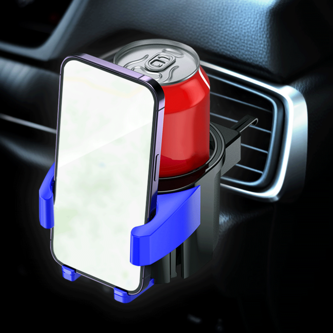 라온파인 차량 용 송풍구 컵홀더 거치대 휴대폰 핸드폰 거치대 홀더 클립 음료, 블랙, 1개